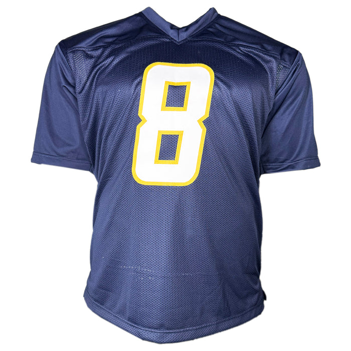 Omarion Hampton Signed Los Angeles Dark Blue Football Jersey (Beckett)