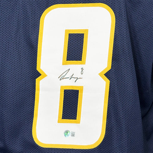 Omarion Hampton Signed Los Angeles Dark Blue Football Jersey (Beckett)