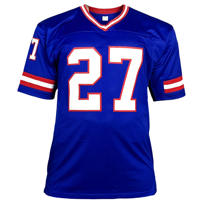 Rodney Hampton Signed ROH 2022 Inscription New York Royal Blue Football Jersey (Beckett)