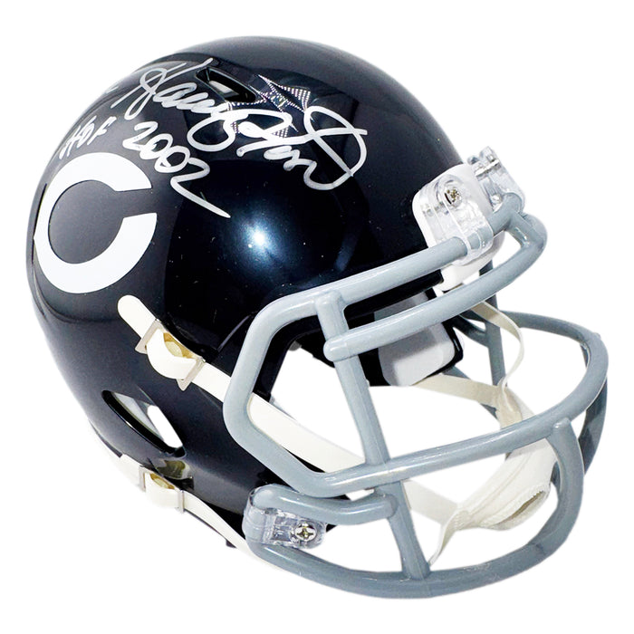 Dan Hampton Signed HOF 2002 Inscription Chicago Bears Throwback 62-73 Speed Mini Football Helmet (JSA)