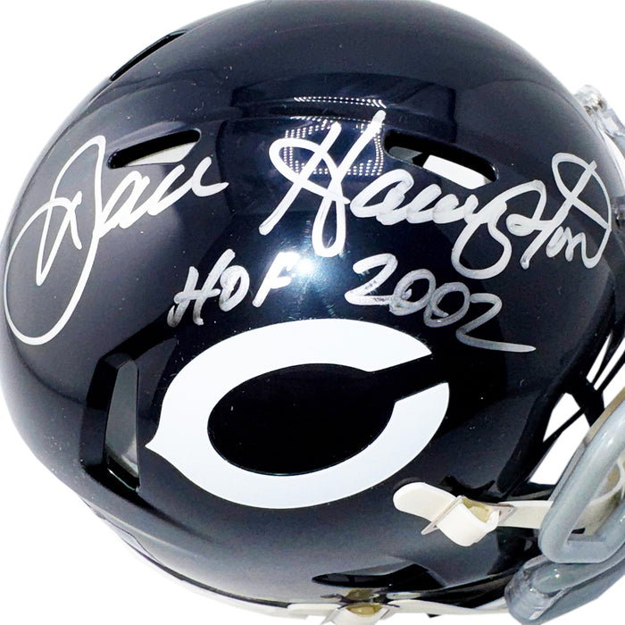 Dan Hampton Signed HOF 2002 Inscription Chicago Bears Throwback 62-73 Speed Mini Football Helmet (JSA)