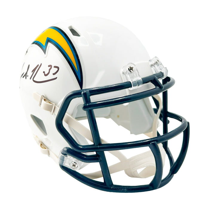 Rodney Harrison Signed Los Angeles Chargers Throwback 07-18 Speed Mini Football Helmet (Beckett)