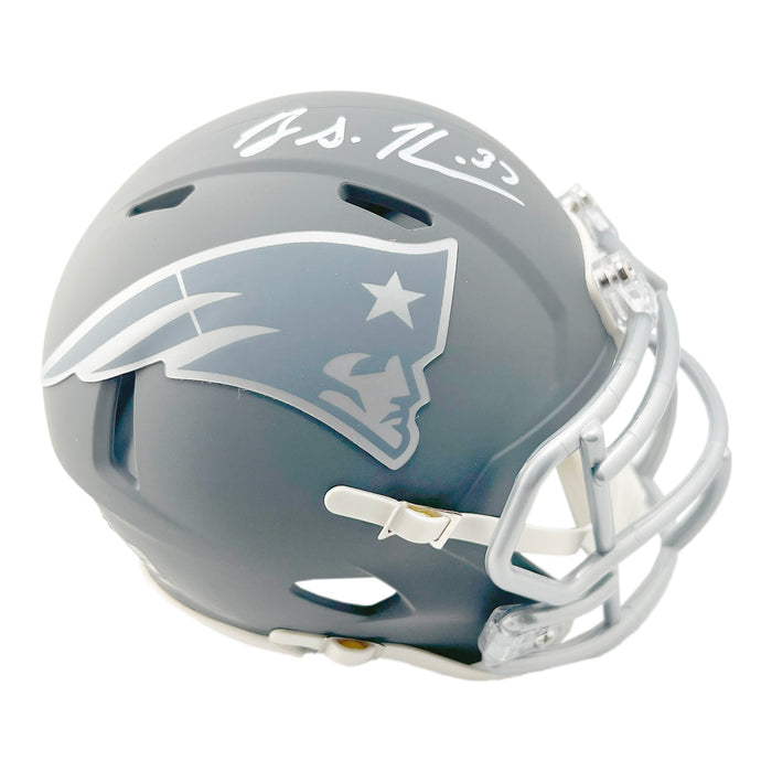 Rodney Harrison Signed New England Patriots Slate Alternate Speed Mini Football Helmet (Beckett)