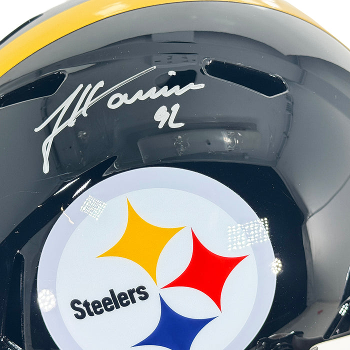 James Harrison Signed Pittsburgh Steelers Speed Full-Size Replica Football Helmet (Beckett)