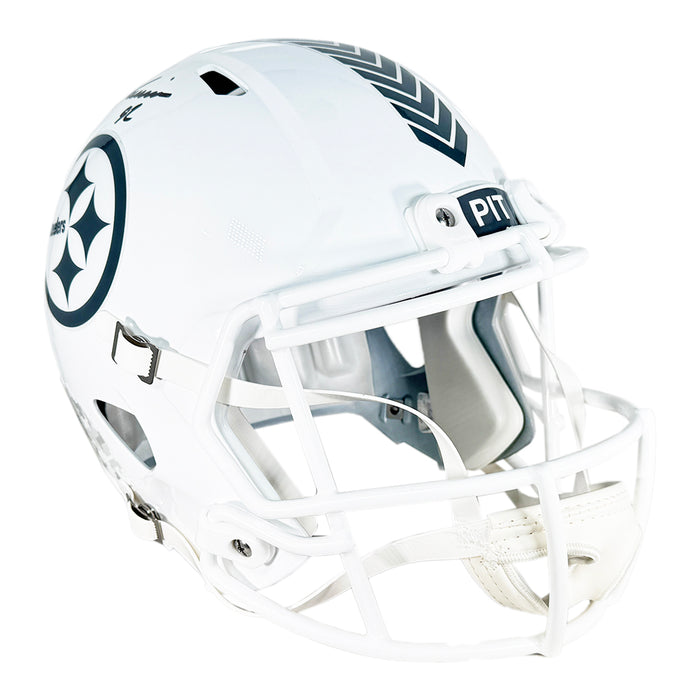 James Harrison Signed Pittsburgh Steelers Salute to Service 2024 Full-Size Replica Football Helmet (Beckett)