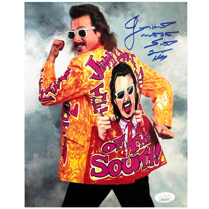 Jimmy Hart Signed Mouth of the South/HOF Inscription Pose 3 Wrestling 8x10 Photo (JSA)