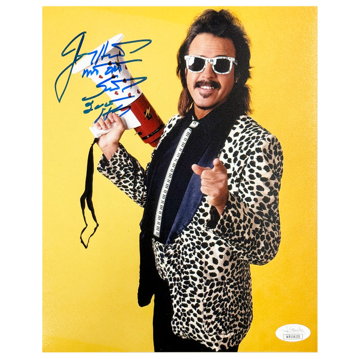 Jimmy Hart Signed Mouth of the South/HOF Inscription Pose 4 Wrestling 8x10 Photo (JSA)