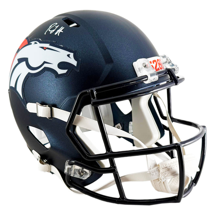 RJ Harvey Signed Denver Broncos Speed Full-Size Replica Football Helmet (JSA)