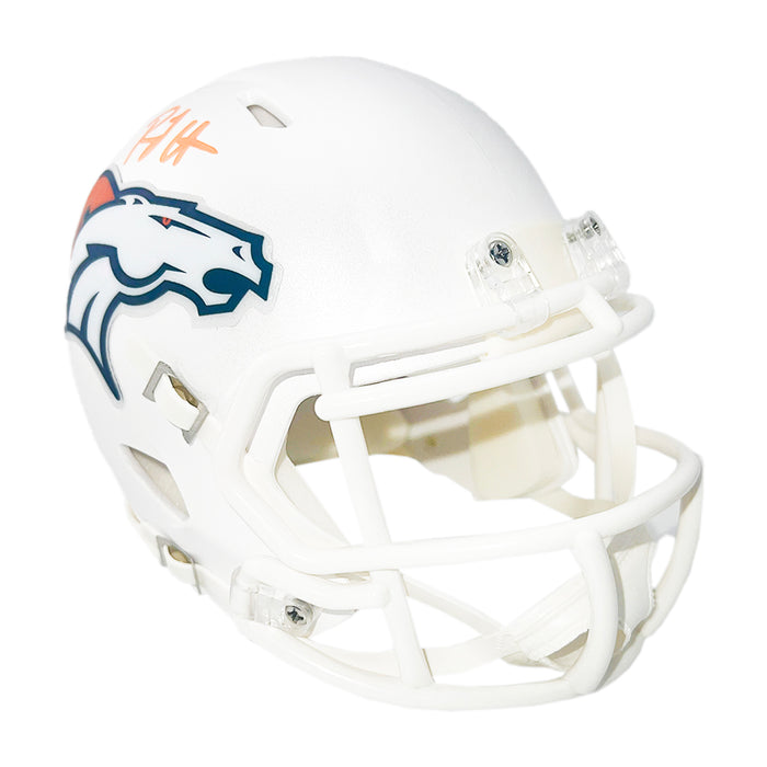 RJ Harvey Signed Mile High Inscription Denver Broncos Alt 2024 Speed Mini Football Helmet (JSA)