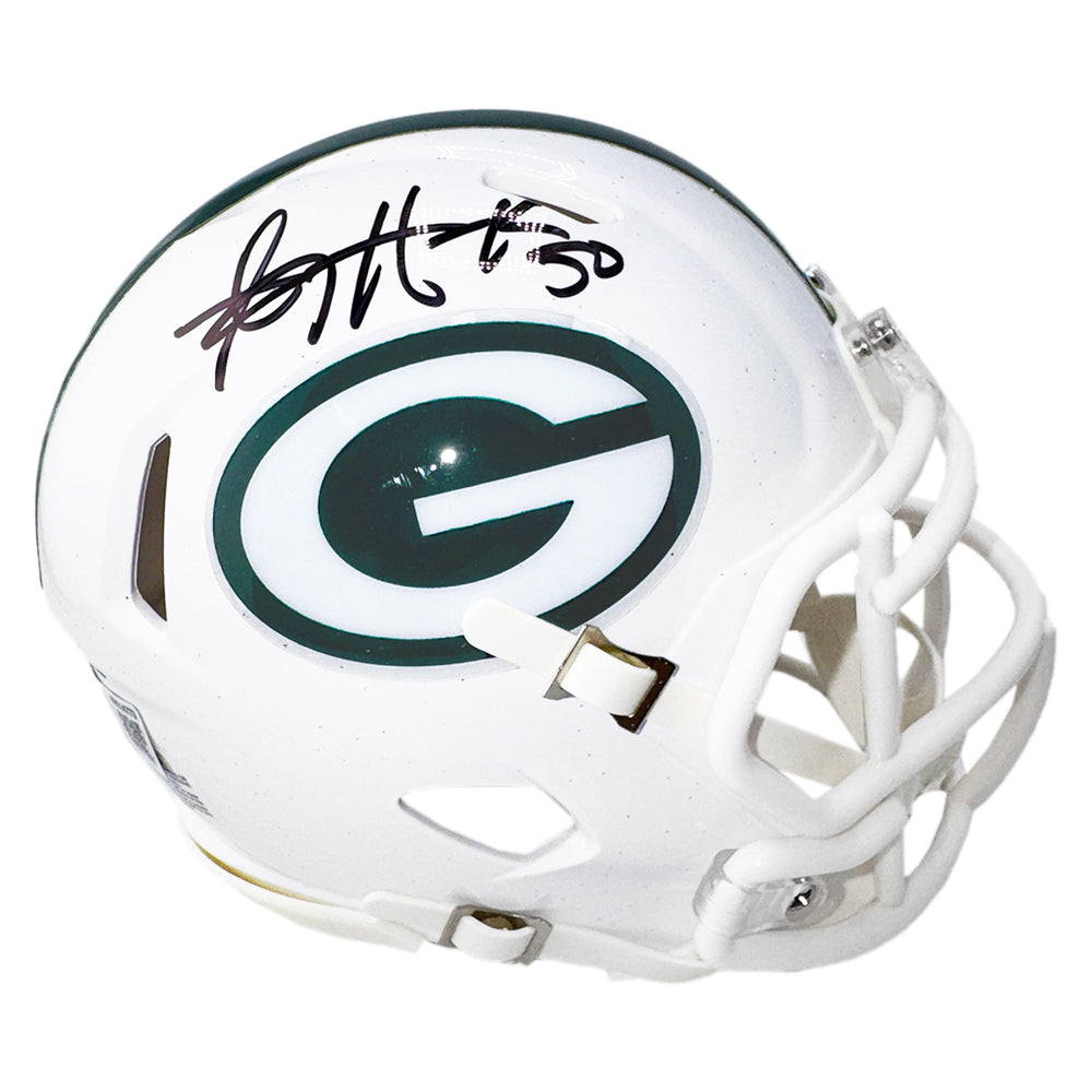 A.J. Hawk Signed Green Bay Packers Alt 2024 Speed Mini Football Helmet (Beckett)