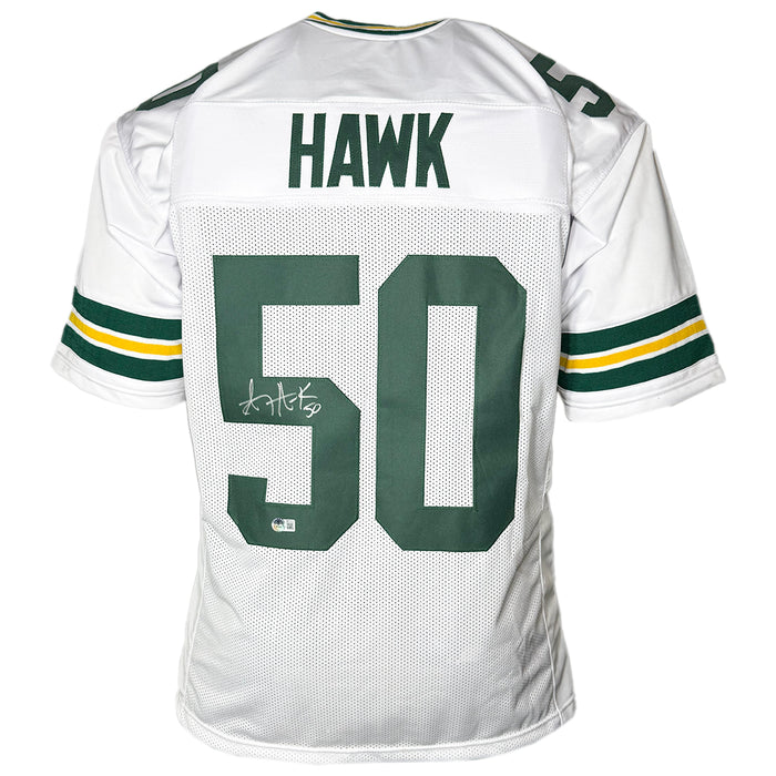 A.J. Hawk Signed Green Bay White Football Jersey (Beckett)