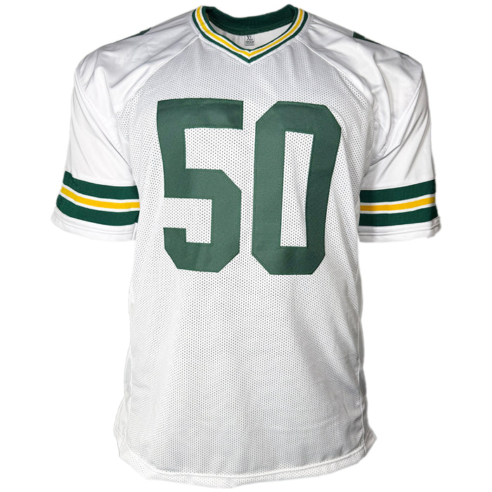 A.J. Hawk Signed Green Bay White Football Jersey (Beckett)