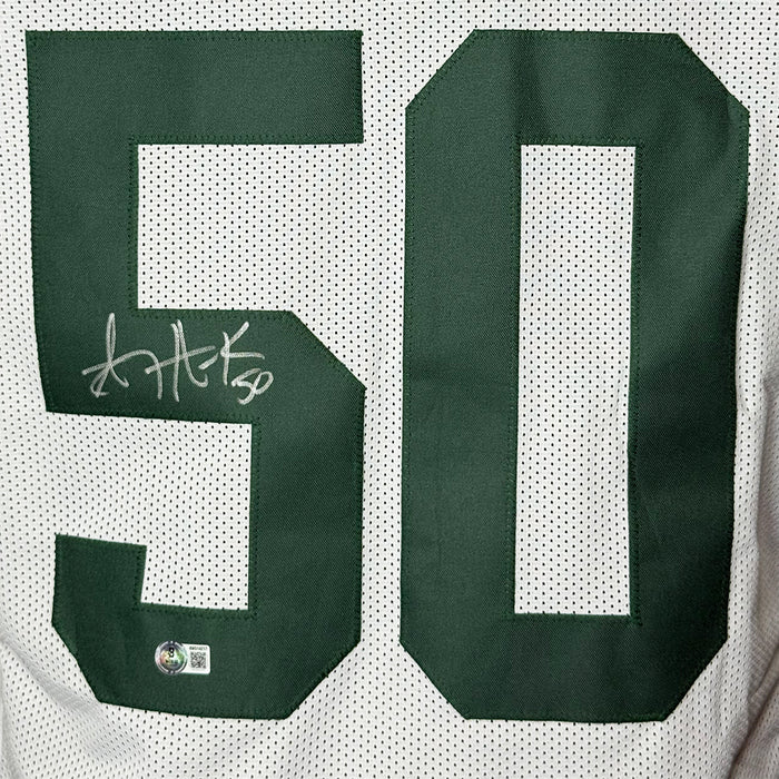 A.J. Hawk Signed Green Bay White Football Jersey (Beckett)