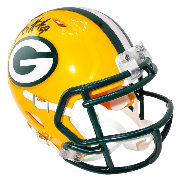 A.J. Hawk Signed Green Bay Packers Speed Mini Football Helmet (Beckett)