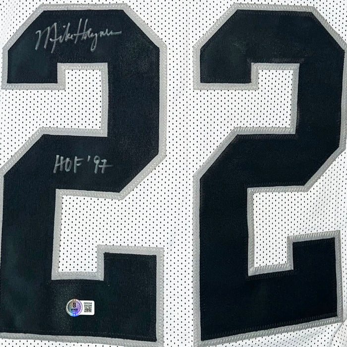 Michael Haynes Signed HOF 97 Inscription Los Angeles White Football Jersey (Beckett)