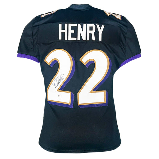 Derrick Henry Signed Baltimore Black Game Style Football Jersey (PSA)