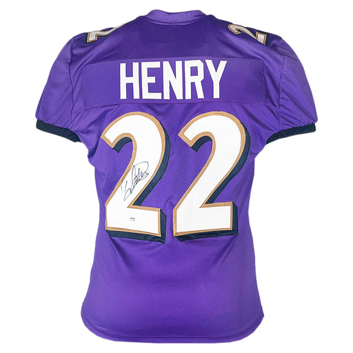 Derrick Henry Signed Baltimore Purple Game Style Football Jersey (PSA)
