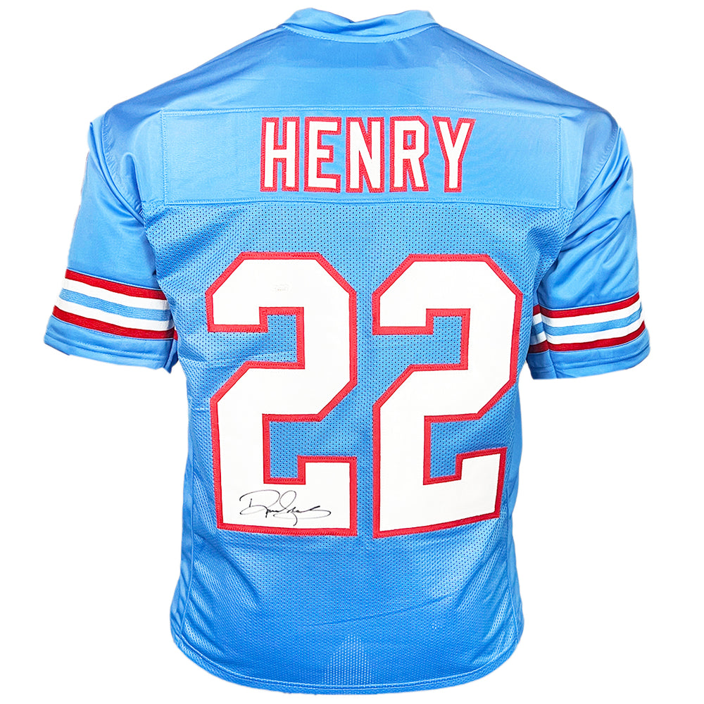 Derrick Henry Signed Tennessee Blue Throwback Football Jersey (JSA)