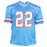 Derrick Henry Signed Tennessee Blue Throwback Football Jersey (JSA)
