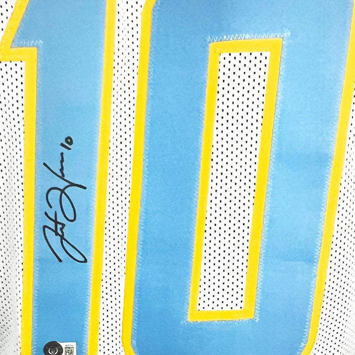 Justin Herbert Signed Los Angeles White Football Jersey (Beckett) - RSA