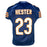 Devin Hester Signed Chicago Navy Game Style Football Jersey (Beckett)