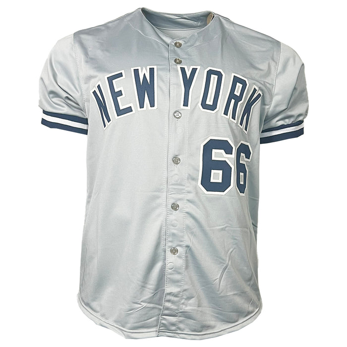 Kyle Higashioka Signed Higgy Inscription New York Grey Baseball Jersey (JSA)