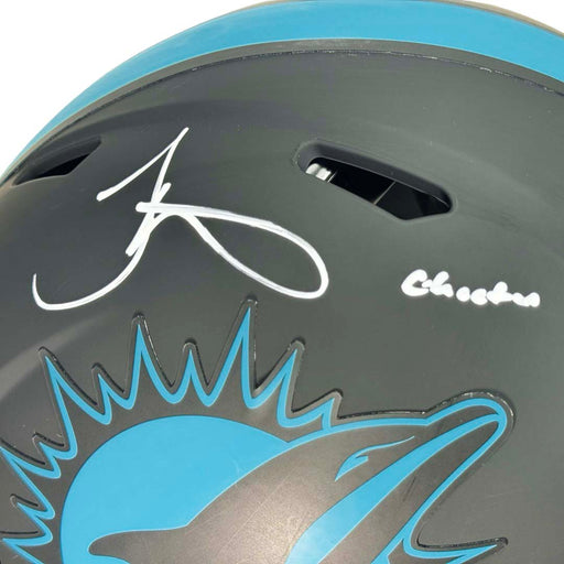 Tyreek Hill Signed Cheetah Inscription Miami Dolphins Authentic Eclipse Speed Full-Size Football Helmet (Beckett)