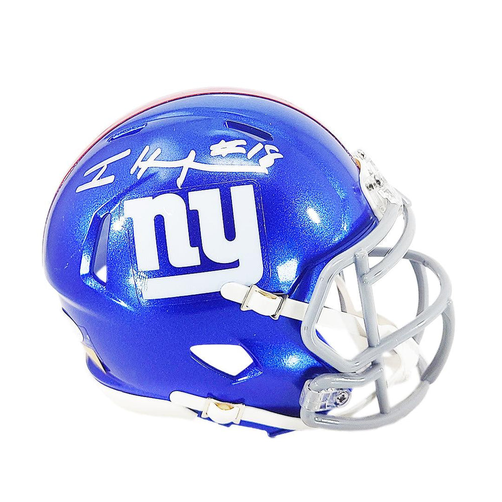 Isaiah Hodgins Signed New York Giants Speed Mini Football Helmet (JSA) - RSA
