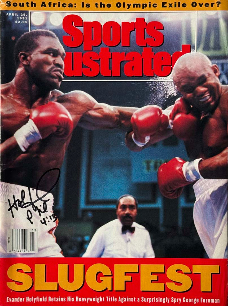 Evander Holyfield Signed Sports Illustrated Phil 4:13 Inscription 4/29/1991 Issue (JSA)