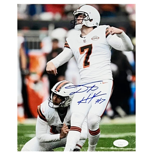 Dustin Hopkins Signed Cleveland Pose 1 Football 8x10 Photo (Beckett)
