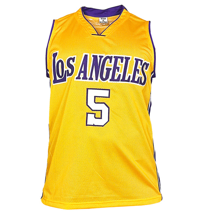 Robert Horry Signed Los Angeles Yellow Basketball Jersey (Beckett)
