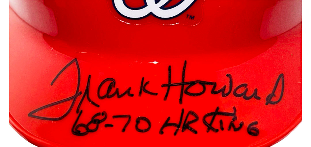 Frank Howard Signed 68/70 HR King Inscription Washington Senators Mini Baseball Helmet (JSA)