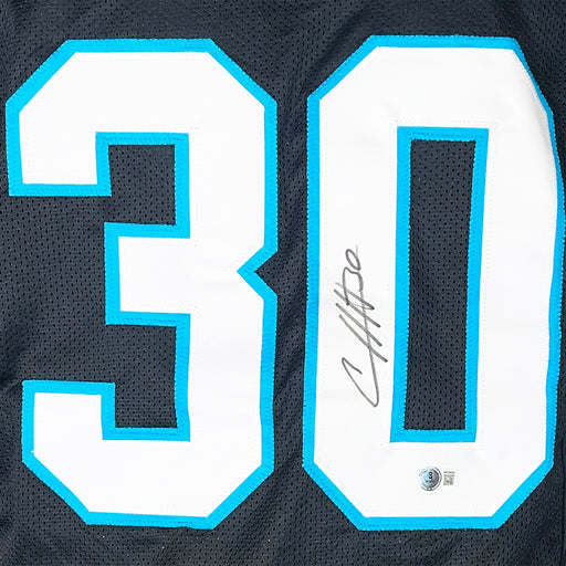 Chuba Hubbard Signed Carolina Black Football Jersey (Beckett)