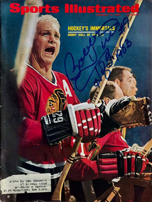 Bobby Hull Signed HOF 1983 Inscription Sports Illustrated 2/12/1968 Issue (JSA)