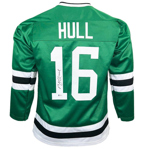 Brett Hull Signed Dallas Pro-Edition Green Hockey Jersey (Beckett) - RSA