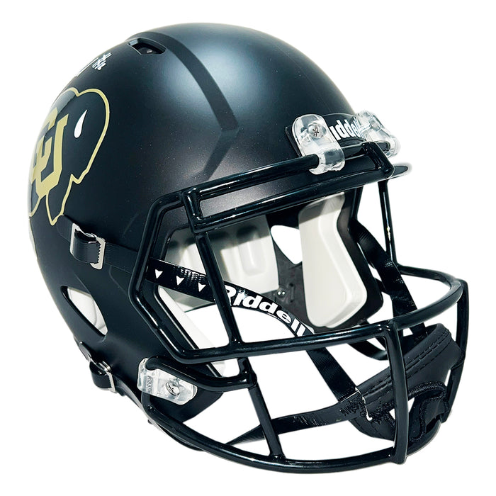 Travis Hunter Signed Colorado Buffaloes Speed Full-Size Replica Black Football Helmet (Beckett)