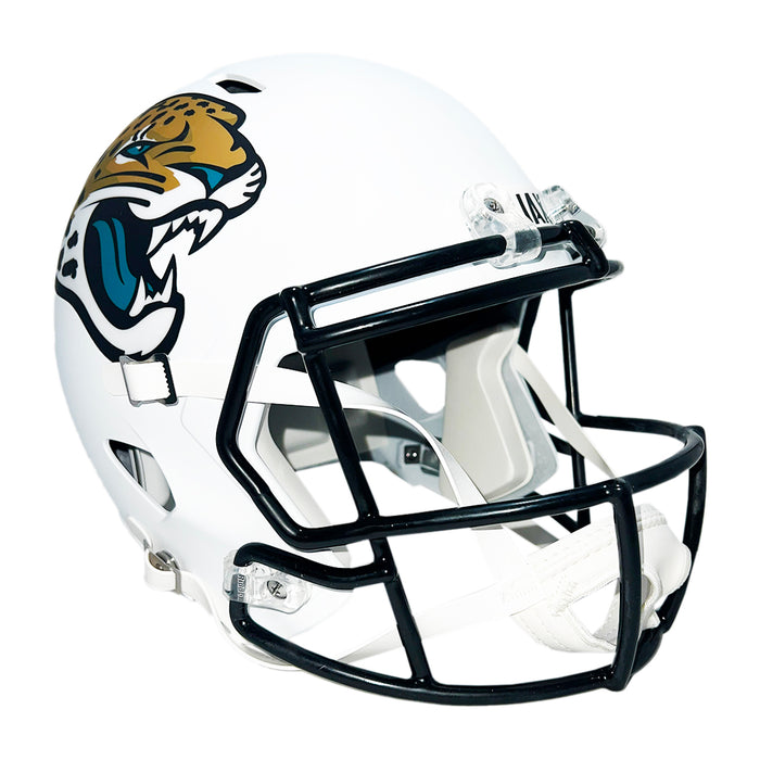 Travis Hunter Signed Jacksonville Jaguars Alt 2024 Speed Full-Size Replica Football Helmet (Beckett)
