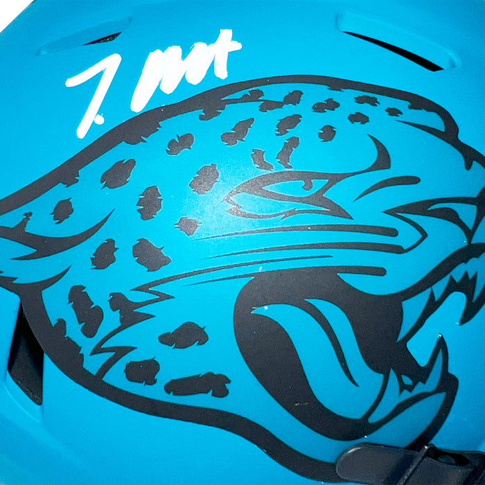 Travis Hunter Signed Jacksonville Jaguars Rave Mini Football Helmet (Beckett)