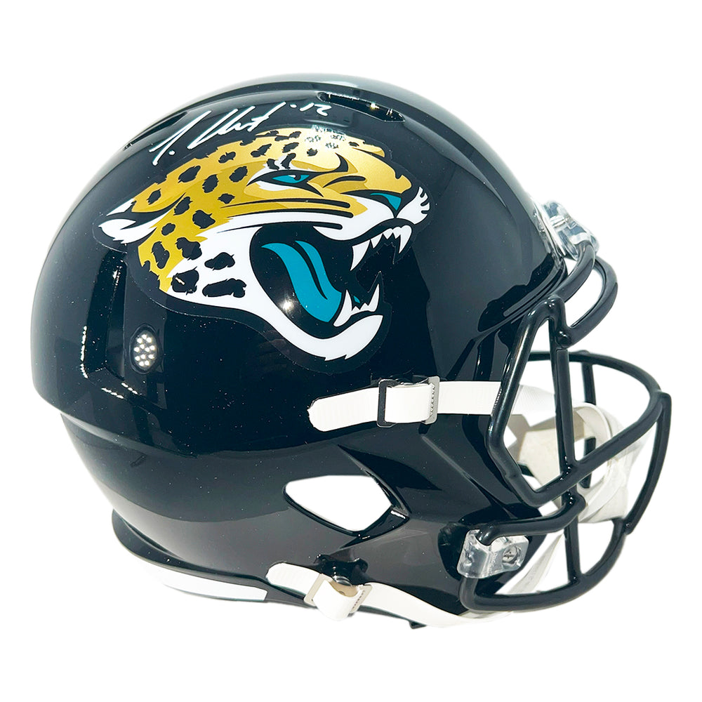 Travis Hunter Signed Jacksonville Jaguars Speed Full-Size Replica Football Helmet (Beckett)