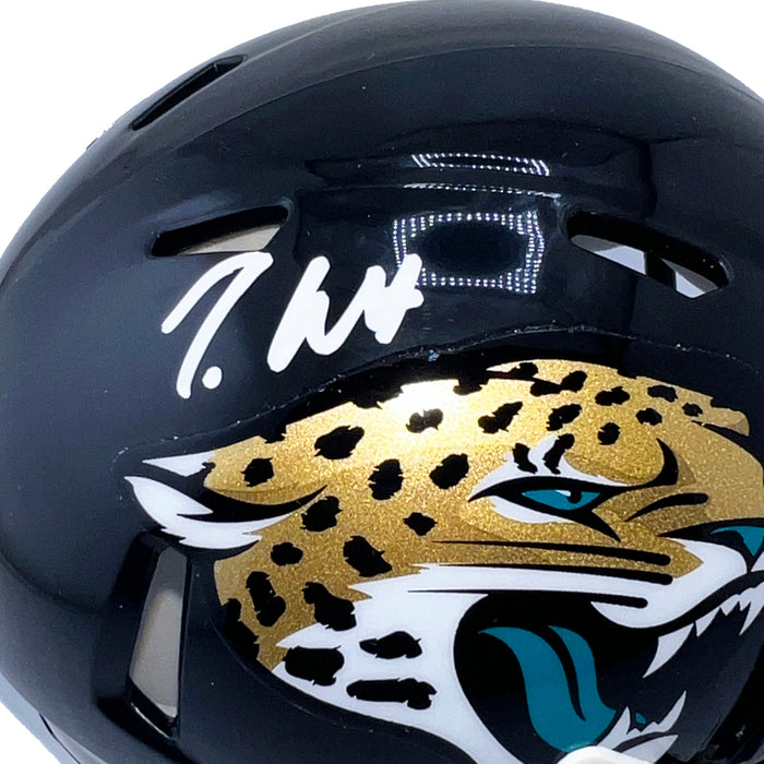 Travis Hunter Signed Jacksonville Jaguars Speed Mini Football Helmet (Beckett)