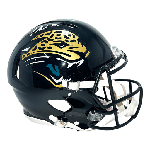Travis Hunter Signed Jacksonville Jaguars Throwback 95 Authentic Speed Full-Size Football Helmet (Beckett)
