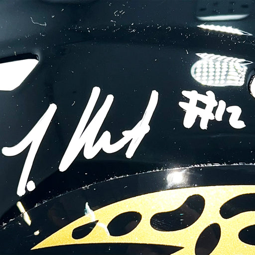 Travis Hunter Signed Jacksonville Jaguars Throwback 95 Authentic Speed Full-Size Football Helmet (Beckett)