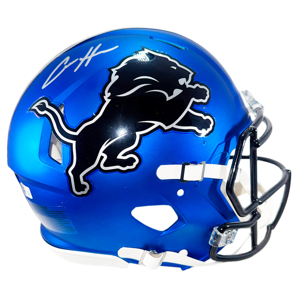Aidan Hutchinson Signed Detroit Lions Authentic Alt 2024 Speed Full-Size Football Helmet (Beckett)