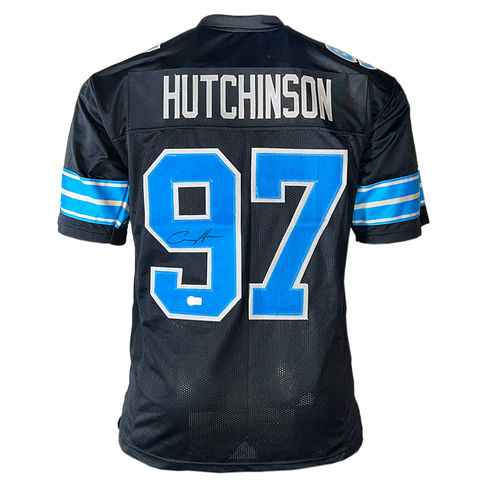 Aidan Hutchinson Signed Detroit Black Football Jersey (Beckett)