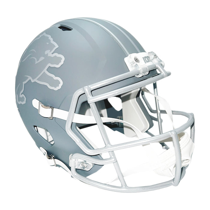 Aidan Hutchinson Signed Detroit Lions Slate Alternate Speed Full-Size Replica Football Helmet (Beckett)