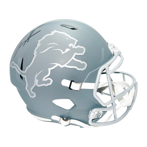 Aidan Hutchinson Signed Detroit Lions Slate Alternate Speed Full-Size Replica Football Helmet (Beckett)