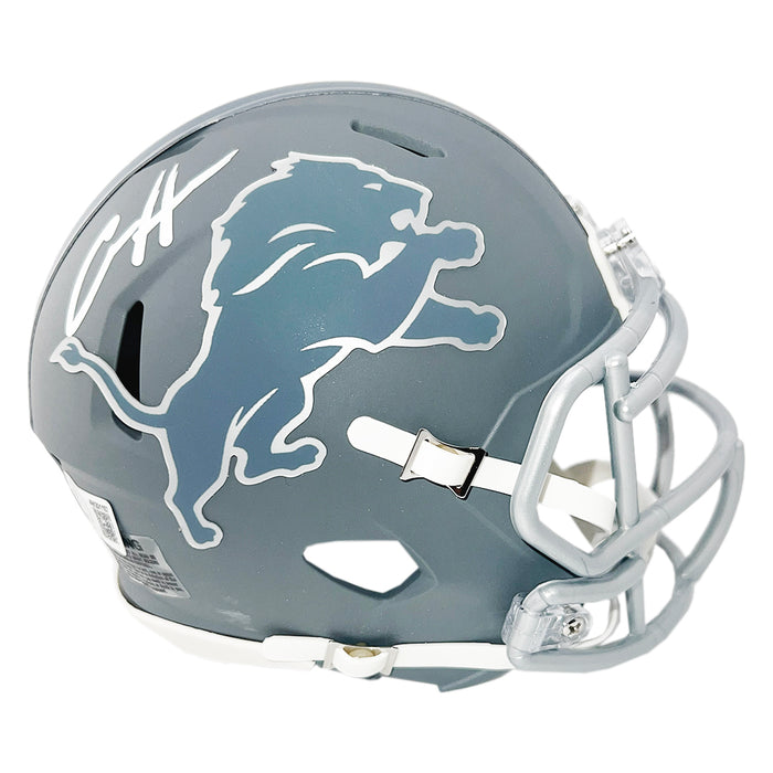 Aidan Hutchinson Signed Detroit Lions Slate Alternate Speed Mini Football Helmet (Beckett)
