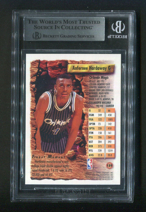 1993-94 Topps Finest #189 Anfernee Penny Hardaway BGS Authentic Autograph Signed Rookie Card - RSA