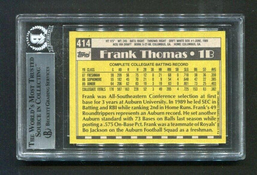 1990 Topps Frank Thomas #414B BGS Rookie Baseball Card - RSA