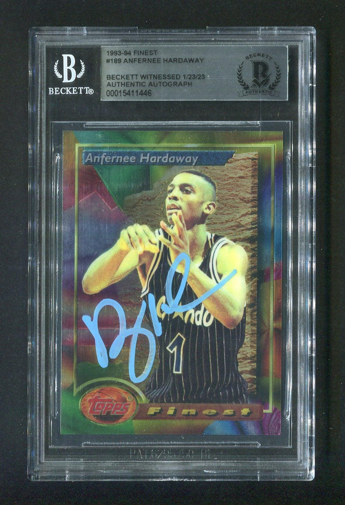 1993-94 Topps Finest #189 Anfernee Penny Hardaway BGS Authentic Autograph Signed Rookie Card - RSA